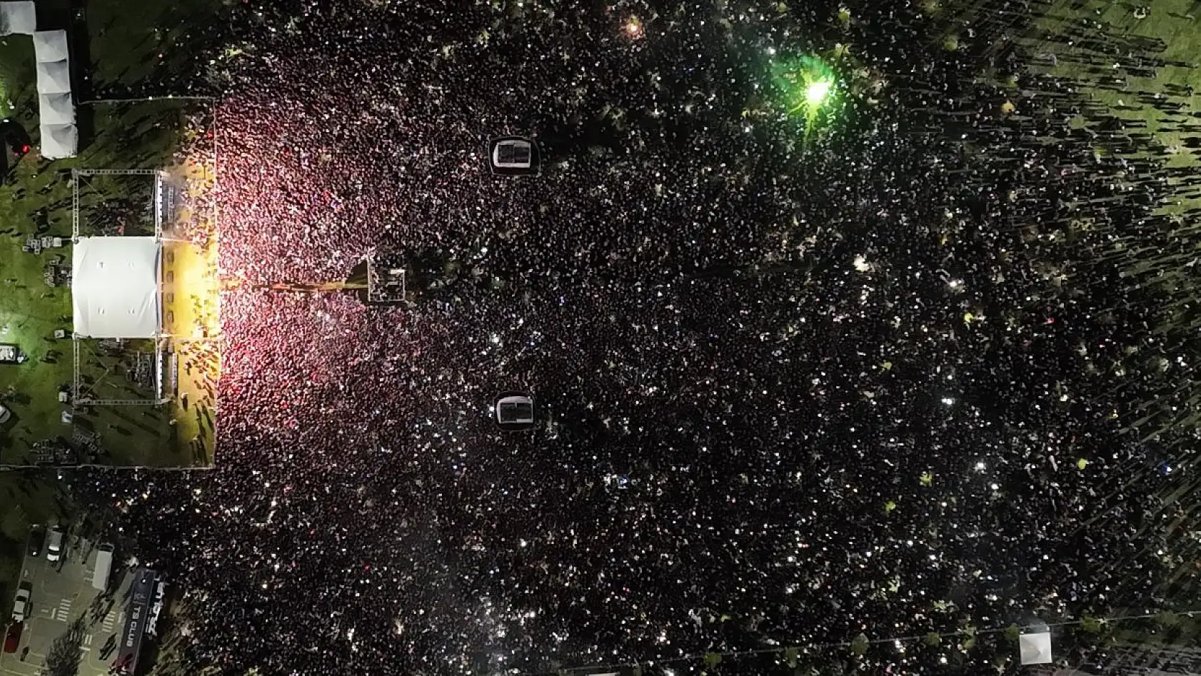 Trabzonspor'un şampiyonluk kutlaması havadan görüntülendi