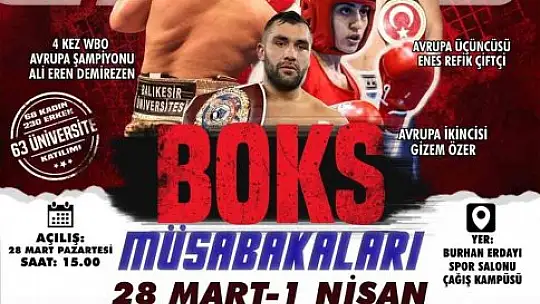 Balıkesir, Üniversiteler arası Türkiye Boks şampiyonasına ev sahipliği yapacak